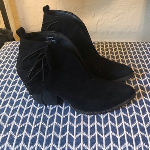 Black Booties with Fringe